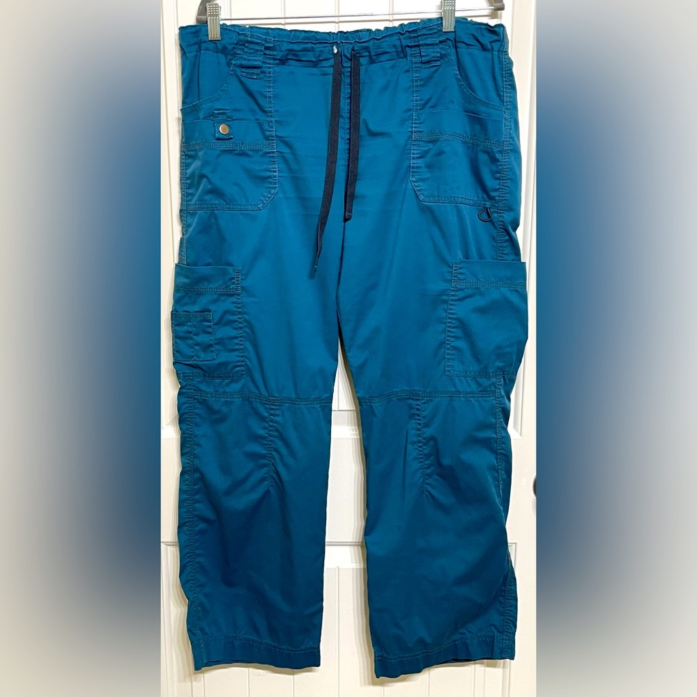 Dickies Gen Flex Women Scrubs Pant Low Rise
Drawstring Cargo 857455 Carribean